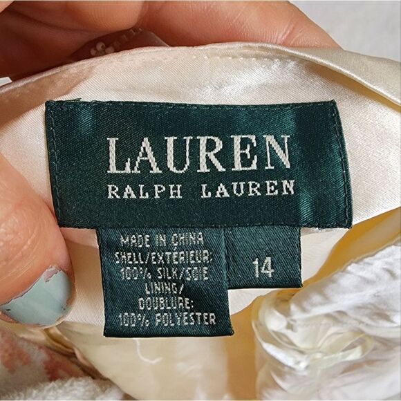 Lauren Ralph Lauren Satin Wide Leg Pants with Belt size 14 - Picture 5 of 5